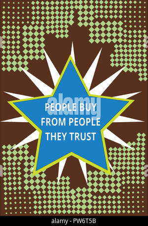 Conceptual la scrittura a mano che mostra mostra acquista da dimostrare che la fiducia. Business photo testo creando un clima di fiducia e soddisfazione del cliente. Foto Stock