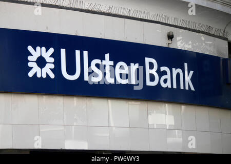 Das Logo der Marke/ il logo del marchio "Ulster Bank", Belfast, Nordirland/ Irlanda del Nord (nur fuer redaktionelle Verwendung. Keine Werbung. Ri Foto Stock