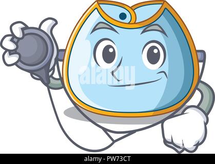 Carattere medico baby bib per bimbi di alimentazione Illustrazione Vettoriale