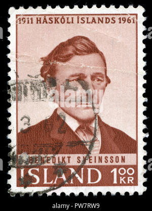 Con timbro postale timbro dall'Islanda nella serie universitario rilasciato in 1961 Foto Stock