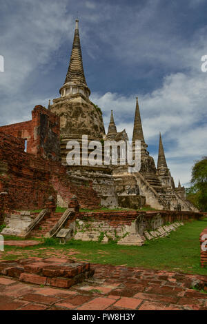 Il Wat Phra Sri Sanphet in Ayutthaya, Thailandia Foto Stock