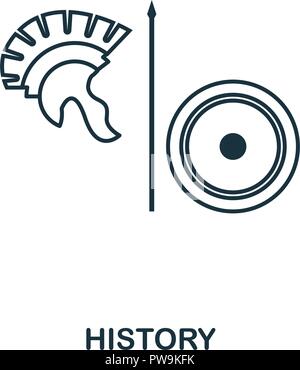 Storia icona di contorno. Creative design dalla scuola icona Collezione. Storia Premium icona di contorno. Per il web design, applicazioni software e la stampa. Illustrazione Vettoriale