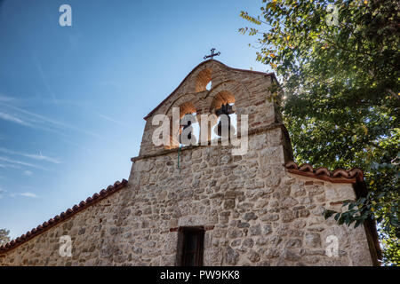 Greco storico monastero ortodosso di Zvernec vicino a Valona Albania, Foto Stock