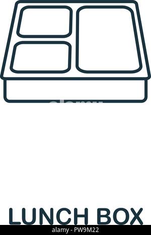 Scatola di pranzo icona di contorno. Creative design dalla scuola icona Collezione. Pranzo Premium box icona di contorno. Per il web design, applicazioni software e la stampa. Illustrazione Vettoriale