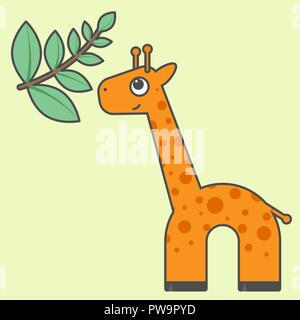 Giraffe stile cartoon, vettore arte per bambini Illustrazione Vettoriale