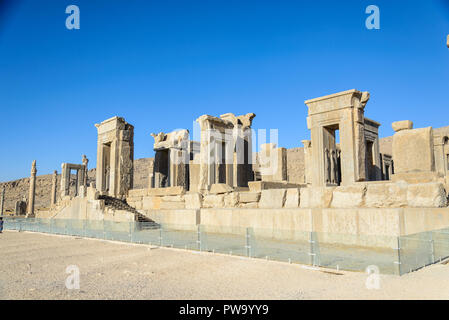 Le antiche rovine di Persepoli intorno a Shiraz in Iran - Patrimonio mondiale dell UNESCO Foto Stock