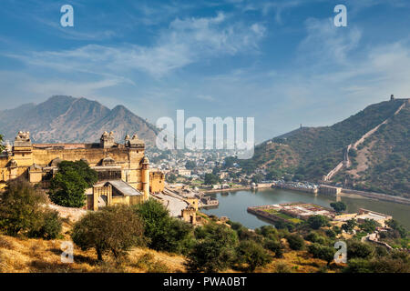 Amer aka Forte Amber, Rajasthan, India Foto Stock