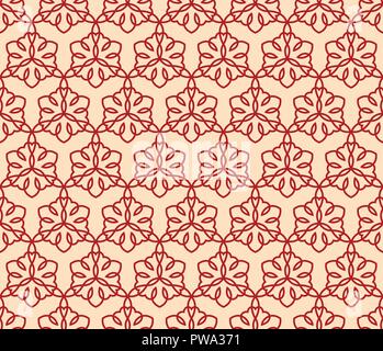 Seamless pattern lineari con attraversamento di linee curve e scorre sullo sfondo di ornamento. Illustrazione Vettoriale