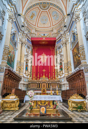 Vista interna nella cattedrale di San Pietro (San Pietro) in Modica. La Sicilia Il sud dell'Italia. Foto Stock