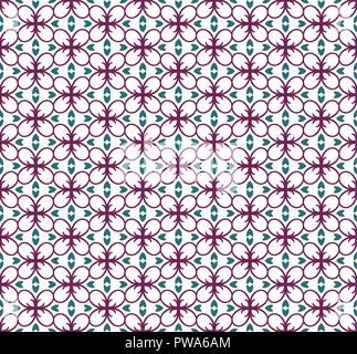 Geometrico floreale di fiori seamless sfondo pattern Illustrazione Vettoriale