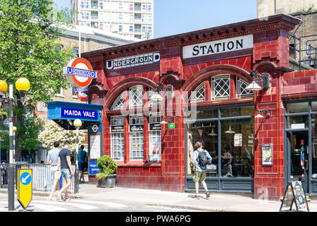 Maida Vale la stazione della metropolitana, Elgin Avenue, Maida Vale, City of Westminster, Greater London, England, Regno Unito Foto Stock