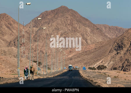 Strada in Egitto. Dahab. South Sinai Foto Stock