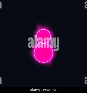 Alfabeti numero 8 otto di neon blu con fumo su sfondo trasparente. Illustrazione Vettore Illustrazione Vettoriale