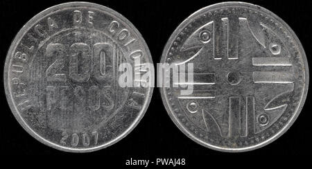 200 pesos coin, Colombia, 2007 Foto Stock