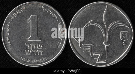 1 Shekel coin, Israele Foto Stock