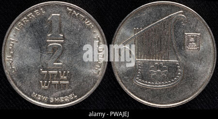 Mezzo siclo coin, Israele Foto Stock