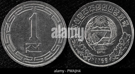 1 chon coin, Corea del Nord, 1959 Foto Stock