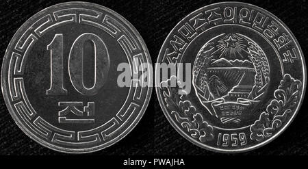 10 chon coin, Corea del Nord, 1959 Foto Stock