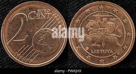 2 euro cent, Lituania, 2017 Foto Stock