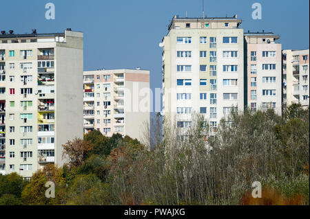 Era comunista edifici di appartamenti a Danzica, Polonia. Il 13 ottobre 2018 © Wojciech Strozyk / Alamy Stock Photo Foto Stock