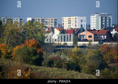 Era comunista edifici di appartamenti a Danzica, Polonia. Il 13 ottobre 2018 © Wojciech Strozyk / Alamy Stock Photo Foto Stock
