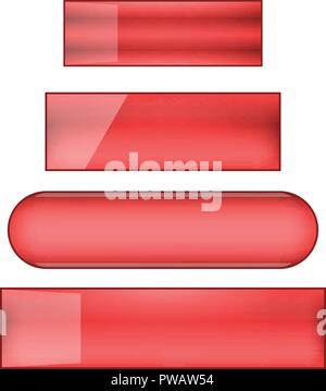 Vettore pulsanti web impostato - rosso Illustrazione Vettoriale