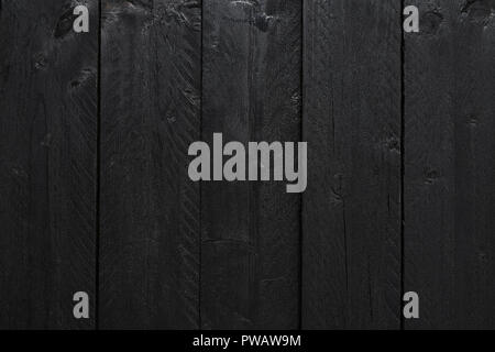 Texture in legno o in legno nero e sfondo. Legno per interni decorazione esterna e la costruzione industriale concept design. Legno naturale texture. Foto Stock
