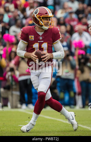 Landover, Maryland, Stati Uniti d'America. Xiv oct, 2018. durante il gioco di NFL tra la Carolina Panthers e Washington Redskins al FedExField in Landover, Maryland. Scott Taetsch/CSM/Alamy Live News Foto Stock