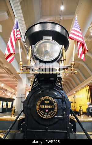 Il Presidente locomotiva nel centro storico il Museo Henry Ford a Dearborn, a Detroit, Michigan, Stati Uniti d'America Foto Stock