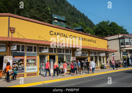 La città e il borgo di Juneau, la città capitale di Alaska, STATI UNITI D'AMERICA Foto Stock