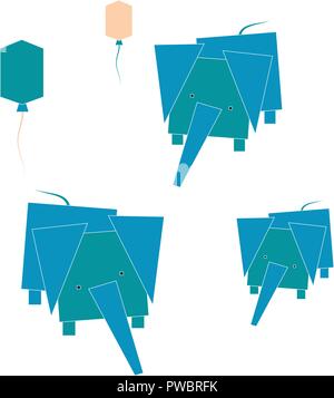 Abstract gli elefanti di semplice illustrazione vettoriale Illustrazione Vettoriale