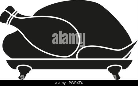 In bianco e nero il tacchino arrosto silhouette Illustrazione Vettoriale