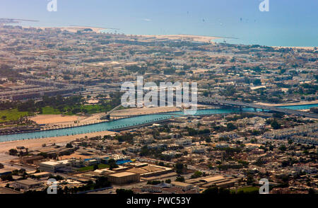 Ponte di tolleranza nella città di Dubai, UAE. vista aerea Foto Stock