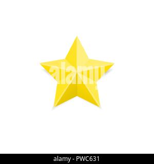 Golden Star rating. Giallo primo luogo raggiungere segno Illustrazione Vettoriale