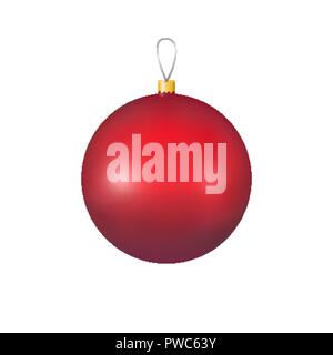 Vetro rosso Ornamenti natale sfera per decorazioni e design Illustrazione Vettoriale