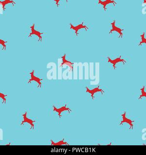 Vector seamless pattern con il Natale cervi un Illustrazione Vettoriale