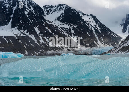 Magdalena Fjord, ghiacciai, Spitsberg Isola, arcipelago delle Svalbard, Norvegia Foto Stock