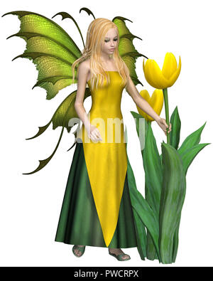 Capelli biondi Tulipano giallo Fairy Foto Stock