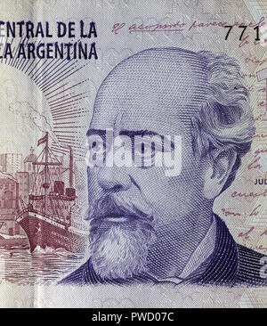 Ritratto di Julio Argentino Roca da 100 pesos banconota, Argentina Foto Stock