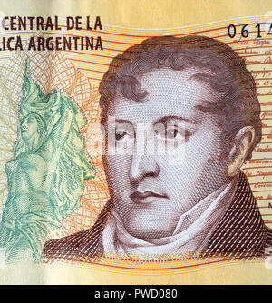 Ritratto di Manuel Belgrano da 10 pesos banconota, Argentina Foto Stock