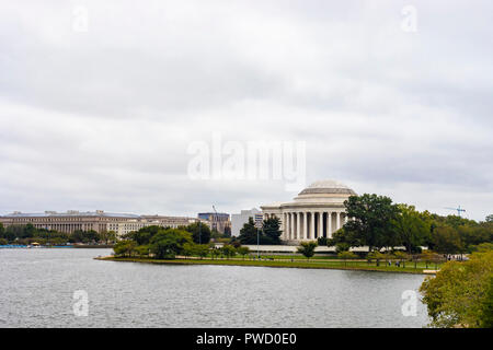 Washington DC, Stati Uniti d'America - 14 Ottobre 2017: vista del Thomas Jefferson Memorial a Washington DC. Foto Stock