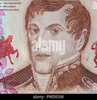 Ritratto di Manuel Belgrano da 10 pesos banconota, Argentina Foto Stock