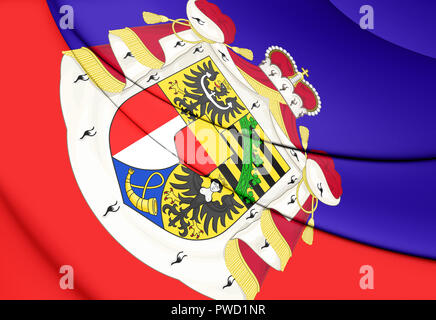 3D bandiera del Liechtenstein. 3D'illustrazione. Foto Stock