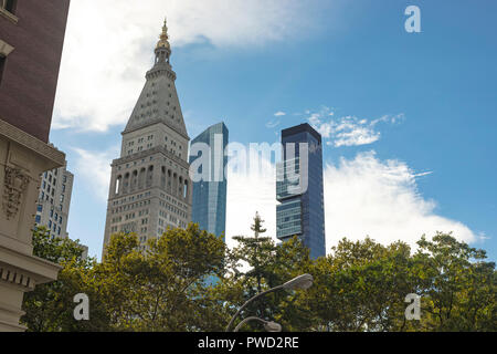 La città di New York, Stati Uniti d'America - 10 Ottobre 2017: vista della vita metropolitana Clocktower in New York, Stati Uniti d'America. Foto Stock
