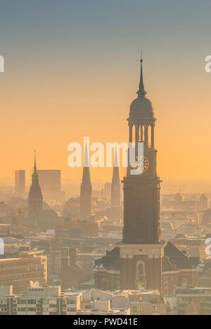 Deutschland, Amburgo, Innenstadt, Skyline, Michel, St. Michaelis,, Kirchen Foto Stock