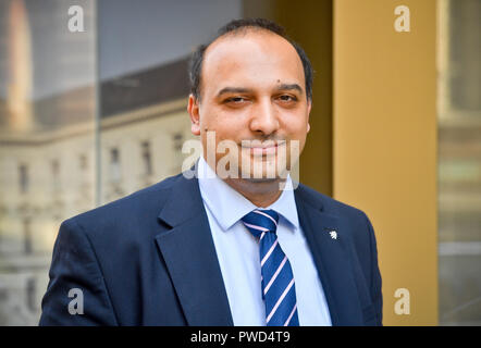 Direttore del governo ceco Agenzia per l'inclusione sociale, Sociale Democratico (CSSD) David Benak assiste ad una conferenza stampa a Praga Repubblica Ceca, Foto Stock