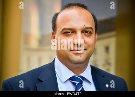 Direttore del governo ceco Agenzia per l'inclusione sociale, Sociale Democratico (CSSD) David Benak assiste ad una conferenza stampa a Praga Repubblica Ceca, Foto Stock