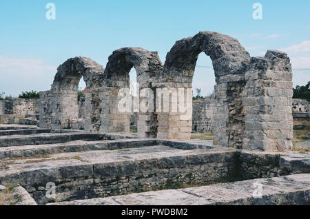 Resti dell'anfiteatro romano a Solin (ex Salona), vicino a Spalato, Croazia, settembre 2018 Foto Stock