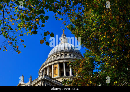 La Cattedrale di St Paul (1697: Sir Christopher Wren) Dome di Londra, Inghilterra, Regno Unito. Foto Stock