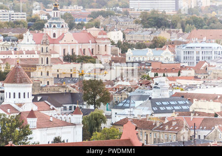 Vista aerea di Vilnius city centre, Lituania Foto Stock